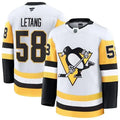 Men's Pittsburgh Penguins #58 Kris Letang White Premium Jersey