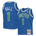Men's Minnesota Timberwolves #1 LaMelo Ball 2026 Blue Throwback Swingman Jersey