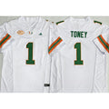 Men's Miami Hurricanes #1 Malachi Toney White Vapor F.U.S.E. Limited Jersey