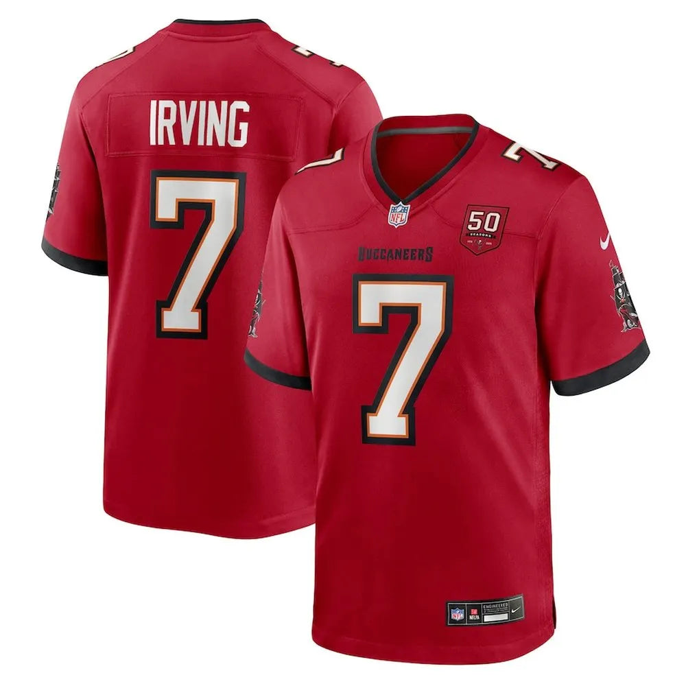 Men's Tampa Bay Buccaneers #7 Bucky Irving Red 50th Anniversary Game Jersey