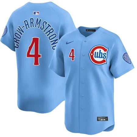 Men's Chicago Cubs #4 Pete Crow-Armstrong 2024/25 Blue 2nd Alternate Limited Stitched Baseball Jersey