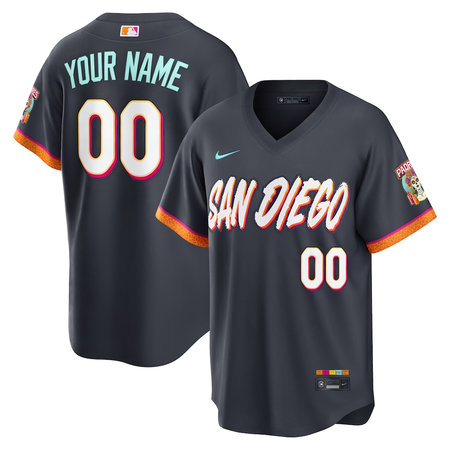 Men's San Diego Padres Nike Obsidian 2026 City Connect Stadium Custom Jersey