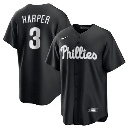 Youth Philadelphia Phillies #3 Bryce Harper
Black Lights Out Replica Player Jersey