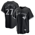 Men's Toronto Blue Jays #27 Vladimir Guerrero Jr.
Black Lights Out Replica Player Jersey