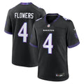 Men's Baltimore Ravens #4 Zay Flowers Nike Black Alternate Game Jersey