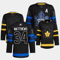 Men's Toronto Maple Leafs Black #34 Auston Matthews Alternate Premier
Reversible Stitched Jersey
