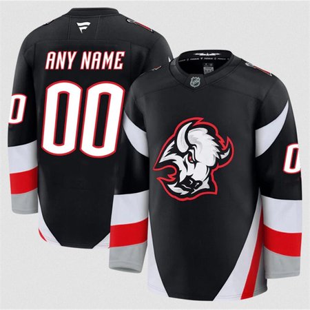 Men's Buffalo Sabres Custom Black 2024-25 Alternate Stitched Hockey Premium Jersey
