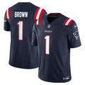 Youth New England Patriots #1 A.J. Brown Navy Vapor F.U.S.E. Limited Jersey