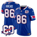 Men's Buffalo Bills #86 Dalton Kincaid Royal 60th Anniversary Patch Vapor F.U.S.E. Limited Jersey