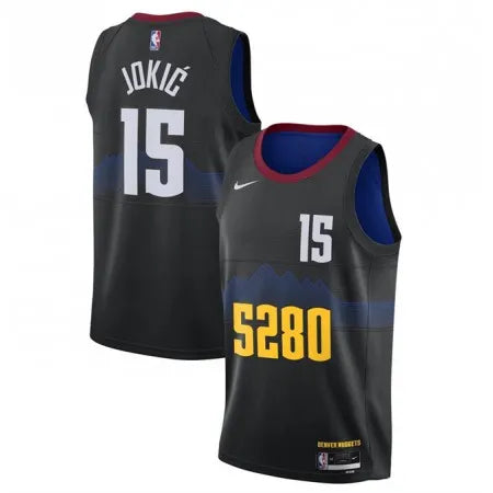 Men's Denver Nuggets #15 Nikola Jokic Black 2023-24 City Edition Stitched Basketball Jersey
