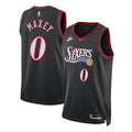 Men's Philadelphia 76ers #0 Tyrese Maxey Black 2025/26 Hardwood Classics Jersey