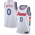 Unisex Philadelphia 76ers Tyrese Maxey
White 2024/25 Swingman Player Jersey - City Edition