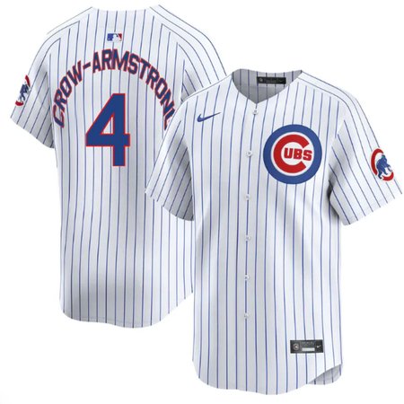 Men's Chicago Cubs #4 Pete Crow-Armstrong White Home Replica Player Jersey
