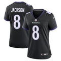 Women's Baltimore Ravens #8 Lamar Jackson Nike Black Alternate Game Jersey (Black)