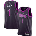 Men's Minnesota Timberwolves #1 LaMelo Ball 2026 Purple City Edition Jersey