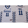 Men's Kentucky Wildcats #11 John Wall White Stitched Jersey