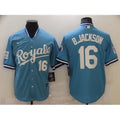 Men's Kansas City Royals #16 Bo Jackson Light Blue Cool Base Stitched Jersey 78OF