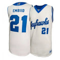 Men's Kansas Jayhawks #21 Joel Embiid White Basketball Stitched Jersey